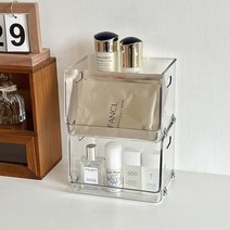 적층형 투명 아크릴 수납선반 2size, 투명 대형 1개 (C35)