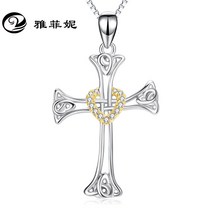 여자은목걸이 s925십자가 투톤 켈트 사랑 마이크로상감기술 팬던트 유럽미국국제 장식품
