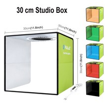 1인 스튜디오 박스 PULUZ-라이트박스 80 60 40 30cm 사진 링 LED 조명 스튜디오 박스 12 색 배경 탁, CHINA_30cm Box 6 Colors