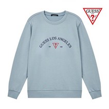 게스 MEN LS FLEECE CREW 레트로자수 로고 KL4K04C2
