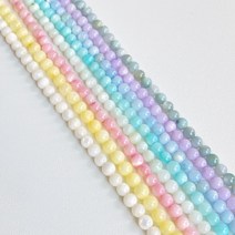 [DB4-023] 자개 라운드 3mm 볼 (1줄) 비즈 팔찌 목걸이만들기 DIY 재료, 핑크