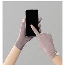 봄 여름 가을 여성 자외선차단장갑 무지 스마트폰터치 운전 두손가락 장갑