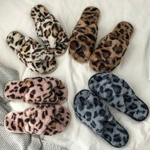 사무실 실내화 털슬리퍼 따뜻한 퍼슬리퍼 슬리퍼 거실 호피퍼 어그 털실 겨울, 그레이