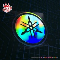 무드패싯 야마하 홀로그램 빛반사 로고 스티커 앰블럼 레터링 튜닝 커스텀 리플렉티브 바이크 오토바이, B타입 12cm, 1개