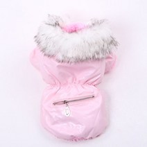 강아지패딩 강아지후리스 강아지옷 댕댕이겨울옷 댕댕이코트 강아지 고양이 PU 가죽 코트 자켓 지퍼 포켓 디자인 애완 동물 드레스 까마귀 겨울 따뜻한 의류, XS, 분홍색