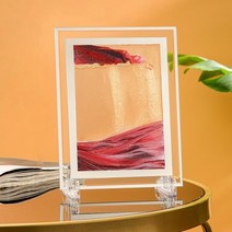 북유럽 무빙 샌드 아트 액체 모래 시계 흐르는 풍경 라운드 퀵샌드 페인팅 홈 장식 선물 3D, 5 inch, 23 Square-Red