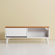 전선홀있는 반오픈형 거실 수납장 TV다이(100cm 3색) 원룸 모던한 거실장 클래식 TV장, 오크