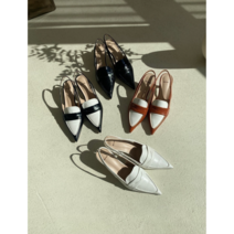 하우스티아브 스틸레토 배색 콤비 슬링백 5cm 4color