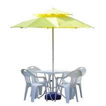 낚시 4인용 파라솔세트D(대-녹색-받침별매) 야외 캠핑, 쿠팡 원형_흰색_흰색