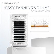 NAGARAKU-이지 패닝 오토 팬 속눈썹 익스텐션 패스트 블룸 플라워 메가 볼륨 프리 본드, 02 D_01 0.03 미리메터_06 13mm