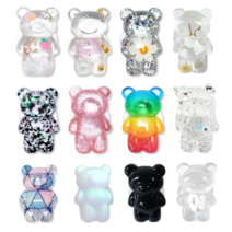 [곰돌이 그립톡 모음] 귀여운 글리터 베어 핸드폰 거치대 투명 불투명 레진 스마트톡, A-6