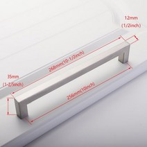 현대 가구 용 스테인레스 스틸 스퀘어 핸들 실버 블랙 골드 가구 핸들 주방 캐비닛 손잡이 손잡이 및 핸들, s256mm-268mm