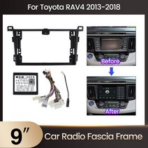 안드로이드 멀티미디어 라디오 패널 프레임 Toyota RAV4 Rav 4 2005-2013 2014- 2din 대시 보드 브래킷 케이블 키트, [07] TY71