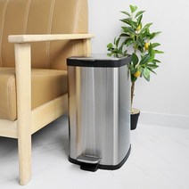 무소음 클로징 밀폐커버 고급스텐 사각페달휴지통 20L 주방휴지통 주방쓰레기통 화장실휴지통 분리수거함, 상세페이지 참조, 상세페이지 참조