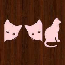 오피스왕국 고양이 cat4 그래픽 스티커 동물스티커, 핑크