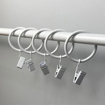 ABM 커튼 메탈집게링 화이트 10입, 단품