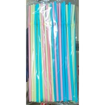 스트로우자바라 혼합 5mm x21cm 100입 1개 Straw 빨데 스트로우 빨대 커피스트로우 일자스트로우 매직스트로우, 1