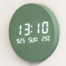 플라이토 문클락 우드 인테리어 LED 벽시계 19.5cm, 문클락 카키