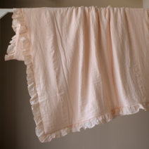 [보노엠] 리투아니아 프릴 수입 린넨 고급 이불 (피치) Lithuanian Frill Linen Bedding (Peach)