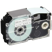 CASIO Casio Label Writer Nameland 정품 테이프 24mm XR-24WE-5P-E 흰색 바탕에 검은색 글자 5개, 1cm, 상품명참조