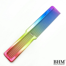 [뷰티헤어마켓] 바리깡빗 클리퍼콤 레인보우 골드 실버 블랙 커트빗 미용실빗 8가지 색상 YCB-80, 블루