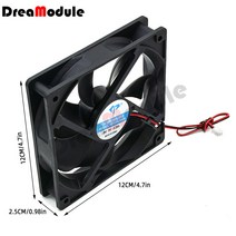 건축자재 DC12025 5V 12V 24V 0.20A 12cm 2pin 3D 프린터 액세서리 오일 냉각 팬 라우터 컴퓨터 케이스 전원 조용한 산업, [02] 12V