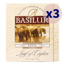 BASILUR 바실루르 퓨어 실론 블랙티 우바 티백 100개입 3개