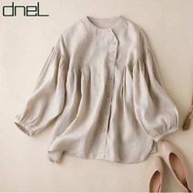 드넬 언발셔링린넨블라우스DWB21574A