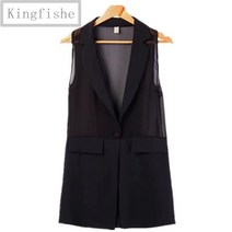 [Kingfishe]여름 정장 쉬폰 베스트 조끼 여성 롱 조끼 Jun01ZZ601MJ08