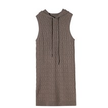 꽈배기 롱타입 니트 여성 옥비사 캐시미어 스커트 미들 후드원피스