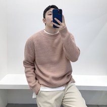 D 하치 램스울 라운드 레글런 니트