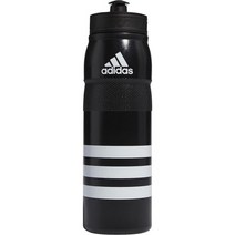 아디다스 남녀공용 750ml 스타디움 리필 가능 플라스틱 스포츠 물병 블랙 화이트 원 사이즈 미국, Black/White, 750 Milliliters