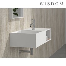 WD - 3837/벽걸이세면대/액상아크릴/세면대/WISDOM/아이스톤/iStone/WD3837, 무타공, 미포함, 1개