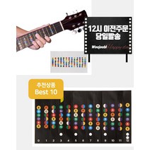 기타 코드 지판 스티커 취미 포기금지 어쿠스틱 일렉트릭 부착 쉬운제거 방수재질 입문자 초보자 레슨 보조용 핑거 코드음 계이름 음이름 외우기 편한운지 24플랫 반음계 음악 선물