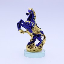 [쓰리몰] 백마 청마 골드마 말 3마리 귀족말 장식품 사업번창/승진 개업식선물 집들이선물 인테리어소품, 네이비