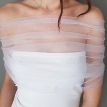 브라이덜샤워 셀프웨딩 촬영 본식 여성용 주름 튤 쉬어 랩 웨딩 신부 오프 숄더 스톨 우아한 정장 숄 버튼