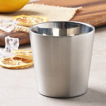 백두 샤틴 이중 스텐 물컵 업소용 식당 스텐컵, 02-백두 샤틴 이중 스텐 물컵