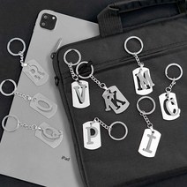 알파벳 스틸 키링 열쇠고리 선물 메탈 커플 가방 차키 파우치 키홀더 굿즈, D