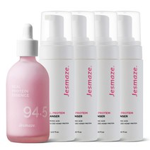 [단백질 듀오 SET] 제스메이즈 리얼 프로테인 94.5 에센스 100ml + 클렌저 150ml I 탄력 속건조 대용량 단백질앰플 단백질에센스 저자극영양클렌저 단백질버블클렌저, 에센스1+클렌저4