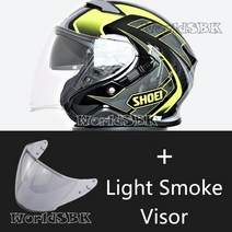 승마 헬맷 용품 오픈 페이스 J-CRUISE II AGLERO TC-3 제트 헬멧 오토바이 모토 크로스 레이싱, 04 Light Smoke visor_04 XXL