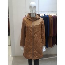 크로커다일 레이디 소매 배색 캐주얼 롱 패딩 점퍼 CL9WPD702.BE