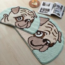 욕실 주방 화장실 현관 싱크대 귀여운 발매트 5종, 바둑이반달발매트_대