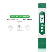 5-in-1 다기능 수질 분석기 펜 유형 EC/TDS/S.G/SALT/TEMP 테스트 미터 LCD 디지털 감지기, 한개옵션0