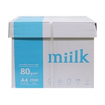 miilk A4용지 500X5권 80g 2500장 -T 한국제지 A4 에이포용지 복사용지 용지 종이 밀크 에이포, 상세페이지 참조