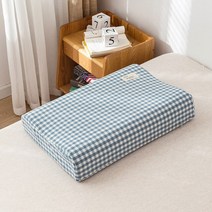 라텍스베개부드러운 코튼 라텍스 베개 케이스 커버 메모리 폼 베개 30x5 0CM/40x60CM 격자 무늬 수면 베개, 08 J_02 40x60cm