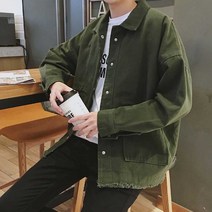 봄가을 남성옷 빈티지 투포켓 스타일 베이직 면자켓 셔츠 캐주얼의류 봄아우터 깔끔 캠퍼스룩새내기룩