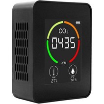 가스계량기 도시가스계량기 가스계량기교체휴대용 CO2 검출기 가스 농도 감지 공기 온도 습도 장비 센서 정, CHINA, black