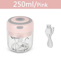 미니믹서기 블렌더 미니 전기 마늘 초퍼 usb 충전 생강 으깨는 기계 튼튼한 내구성 야채 크러셔 주방 도구, 핑크 250ml