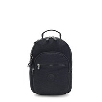 Kipling 여성용 서울 스몰 백팩 내구성 있는 패딩 어깨끈 태블릿 슬리브 학교 가방 블랙 Noir 소형 내구성 처리된 가방 339709, Blue Geo Print