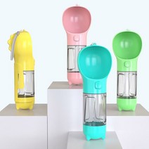 [행운이네] 반려견 산책 휴대용 물통 강아지 물병 간식통 배변봉투 디스펜서, 옐로우, 500ml+간식통
